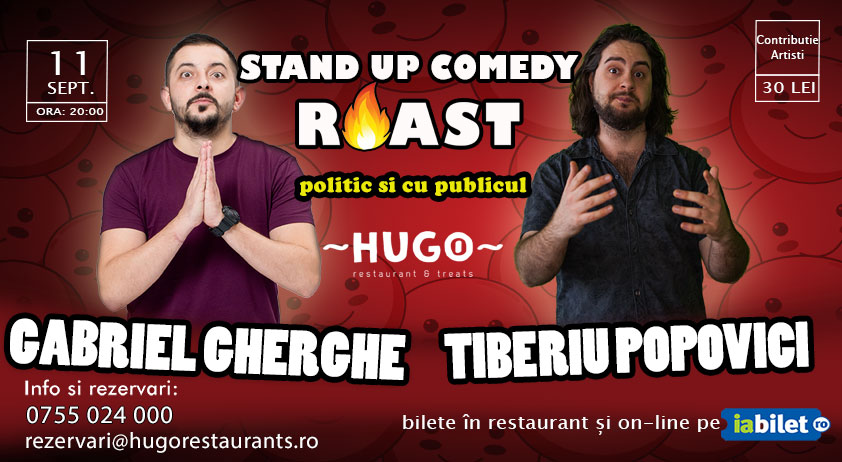 Stand-up Comedy @ Hugo The Office cu Gabriel Gherghe și Tiberiu Popovici